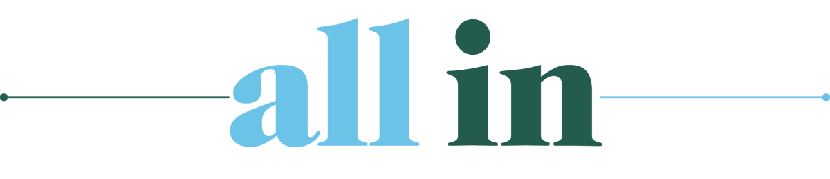 All In logo in green and blue 
